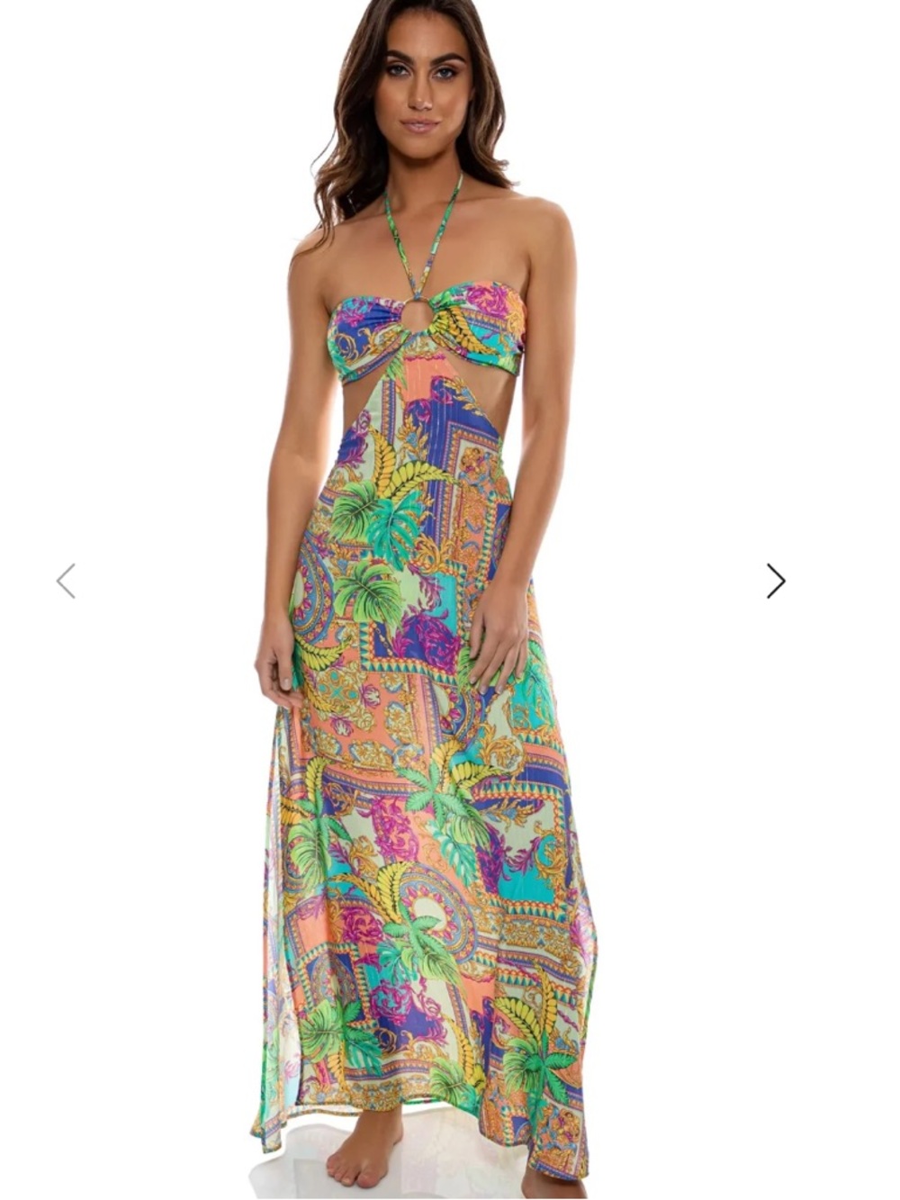 NWT Luli Fama Positano Bandeau Ring Cut Out Dress